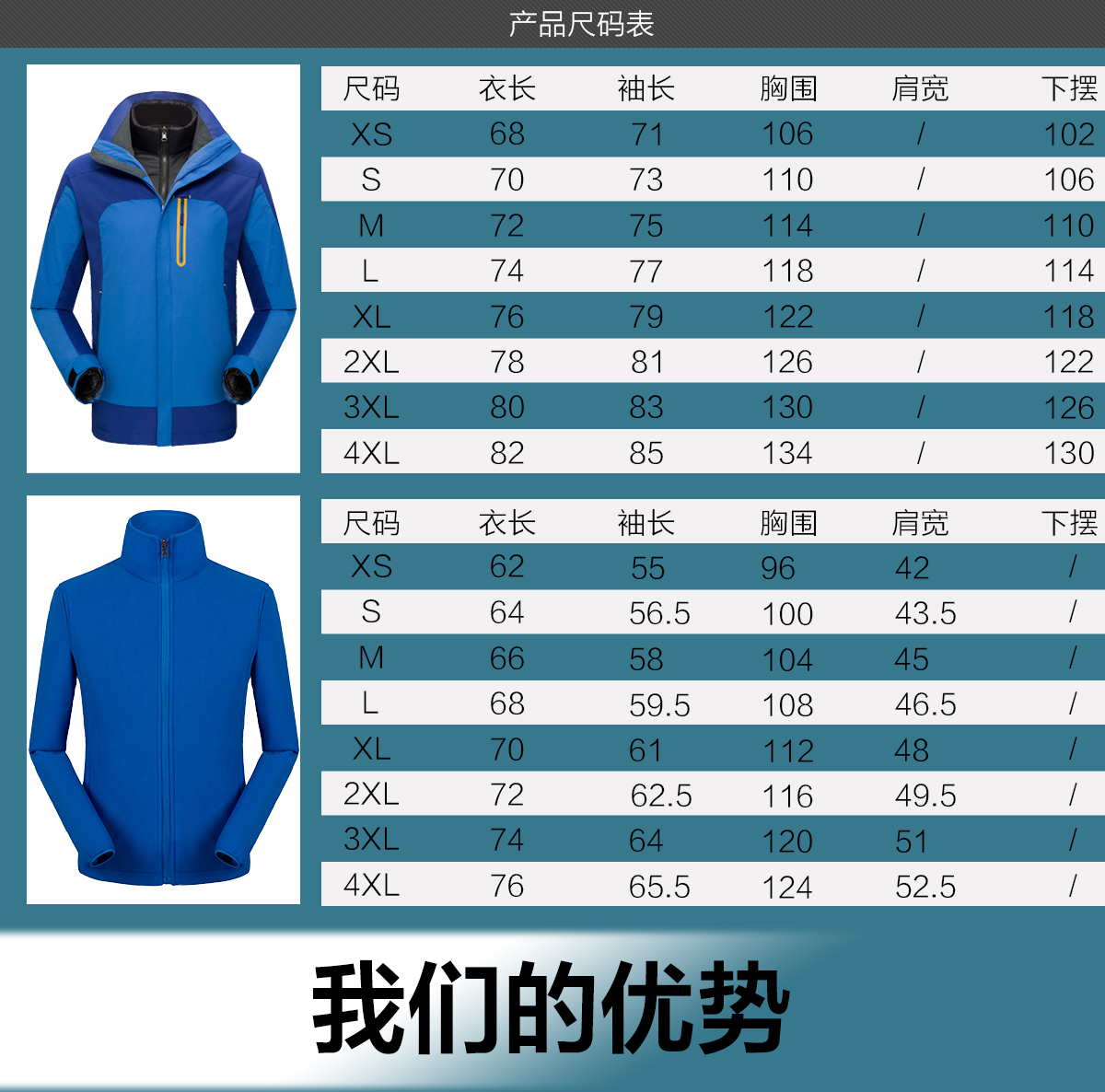 冲锋衣厂家冲锋衣班服多方位模特展示 冲锋衣班服多方位模特展示