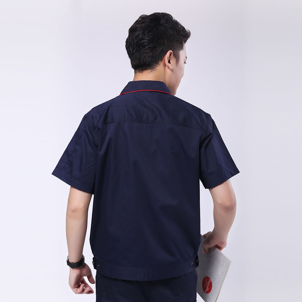 夏季工衣立体衣领,舒适袖口,实用口袋图